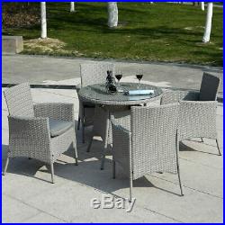 5 PCS Patio Furniture set Outdoor Rattan Dining Table Chair Cushion Indoor