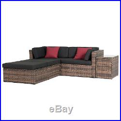 5 PCS Rattan Wicker Sofa Set Sectional Couch Cushioned Patio Furniture Outdoor