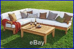 5 Pc A Grade Teak Wood Outdoor Teakwood Patio Sectional Sofa Set Pool Atnas New