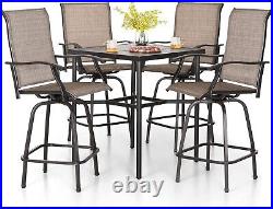 5 Piece Bar Height Patio Dining Set Outdoor Table & Chairs For Garden Heavy Duty