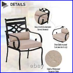 5 Piece Gas Fire Pit Table Set Outdoor 50000 BTU Propane Fire Pit Table & Chairs