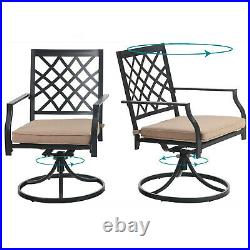 5 Piece Outdoor Furniture Set Patio Swivel Chairs With Cushion Square Table