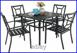 5 Piece Outdoor Patio Dining Set Outdoor Chairs Table with 1.57 Umbrella Hole