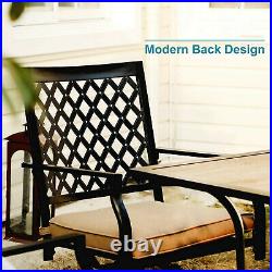 5 Piece Outdoor Patio Furniture Sets Swivel Chairs Garden Laen Dining Table