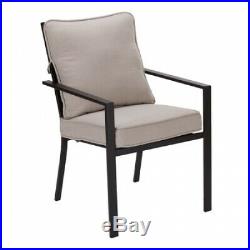 5-Piece Patio Furniture Dining Set Table and Chair Sets 4 Chairs Gray Cushions