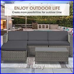 5 Piece Patio Furniture Sets All-Weather Outdoor Couch Patio Furniture Sectional