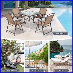 5 Piece Patio Table and Chairs Dining Set Set Outdoor Metal Furniture Set