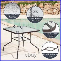 5 Piece Patio Table and Chairs Dining Set Set Outdoor Metal Furniture Set