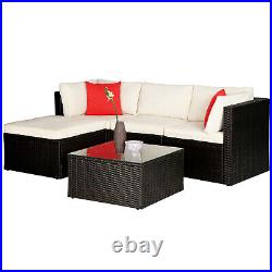 5 Pieces Patio Furniture Outdoor Wicker Sectional Patio Rattan Chair, Sofa Set