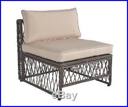 5 pcs Outdoor Patio Furniture Wicker Sofa Set Rattan Sofa Garden Sectional Set
