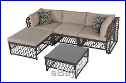 5 pcs Wicker Sofa Set Outdoor Patio Furniture Rattan Sofa Garden Sectional Sofa