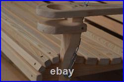 5ft Cypress Wood Deluxe Roll Porch CUP ARMS Swing With Hanging Hardware USA made