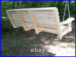 5ft Cypress Wood Deluxe Roll Porch CUP ARMS Swing With Hanging Hardware USA made