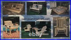 5ft Cypress Wood Deluxe Roll Porch CUP ARMS Swing With Hanging Hardware USA made