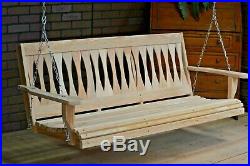 5ft Cypress Wood Diamond Porch Bench Swing With Hanging Hardware Made In USA