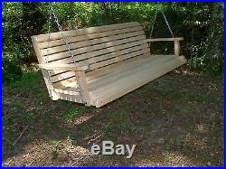 5ft Cypress Wood Porch Swing finished, cupholders & springs. All hardware inc