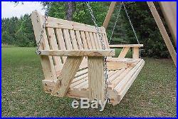 5ft Portable Cup Holder ROLLED seating Amish Heavy Duty Porch Swing Made in USA