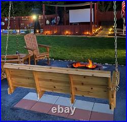 5ft Wooden Porch Swing Outdoor Patio Natural Wood Bench Hanging Garden Seat NEW