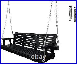 5ft Wooden Porch Swing Outdoor Patio Natural Wood Bench Hanging Garden Yard