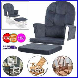 5pc Glider Rocking Chair & Ottoman Baby Nursery Replacement Cushions Velvet
