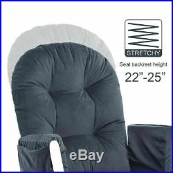 5pc Glider Rocking Chair & Ottoman Baby Nursery Replacement Cushions Velvet