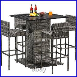 5pc Outdoor Patio Furniture Dining Set Rattan Conversation Set and Dining Tables