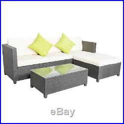 5pc Rattan Wicker Furniture Set Deck Outdoor Patio Garden Sectional PE Sofa