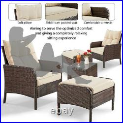 5pcs Patio Conversation Set Outdoor Sectional Sofa Couch Patio Furniture Lounge