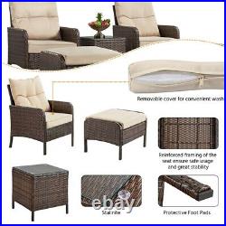 5pcs Patio Conversation Set Outdoor Sectional Sofa Couch Patio Furniture Lounge