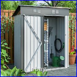 5x3 Ft Metal Garden Shed with Lockable Doors, Outdoor Tool Storage Shed