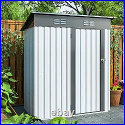 5x3 Ft Metal Garden Shed with Lockable Doors, Outdoor Tool Storage Shed