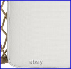 65-YZ03HM Hermosa 3 Piece Chat Set, Aluminum Frame + Tan Wicker + Linen Cushions