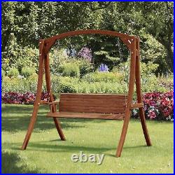 660 lbs Patio Wooden Porch Swing Stand Easy Assembly 80 x 56 x 73 in, Pine Wood