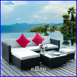 6PCS Rattan Wicker Sofa Set Sectional Couch Cushioned Patio Outdoor Furniture