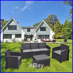 6PC Outdoor Patio Sectional Furniture PE Wicker Rattan Sofa Set Deck Couch