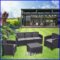 6PC Outdoor Patio Sectional Furniture PE Wicker Rattan Sofa Set Deck Couch