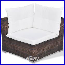 6PC Outdoor Rattan Wicker Sofa Garden Sectional Couch Patio Furniture Set Brown