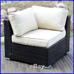 6Pcs Rattan Wicker Sectional Sofa Set Outdoor Patio Furniture Couch Cushioned