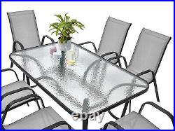6+1 Sitzgruppe Gartenmöbel Gartengarnitur Tisch Stuhl Essgruppe Gartenset
