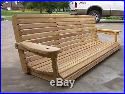 6' Cypress Porch Swing Wood Wooden Outdoor Furniture