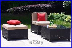 6 PC Patio Sectional Sofa Set Rattan Wicker Furniture Conversation Set Outdoor