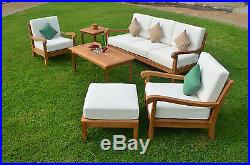 6 Pc Large Teak Wood Garden Indoor Outdoor Patio Sofa Set Furniture Pool Napa