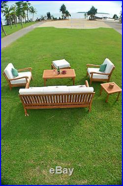 6 Pc Large Teak Wood Garden Indoor Outdoor Patio Sofa Set Furniture Pool Napa