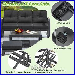 6 Pcs Aluminum Patio Furniture Set with Swivel chair Outdoor Conversation Sofa