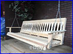 6ft Cypress Wood Diamond Porch Bench Swing With Hanging Hardware Made In USA