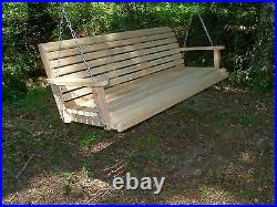 6ft REG Cypress Wood Wooden Porch Bench Swing WITH HANGING HARDWARE Made In USA