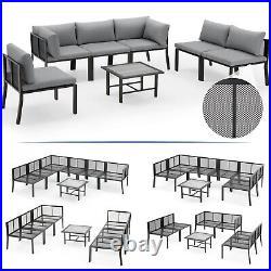 7PCS Patio Furniture Set Metal Sectional Sofa Patio Conversation Sets Clearance