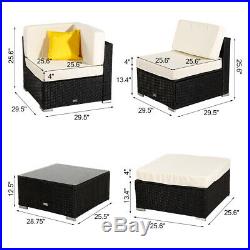 7PC In/Outdoor Patio Furniture Couch Wicker Rattan/w Cushions Sofa Sectional Set