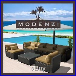 7PC Outdoor Patio Furniture Rattan Wicker Sectional Sofa Chair Couch Set