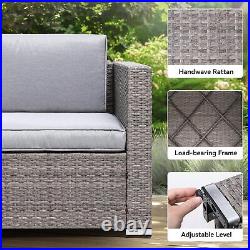 7PC Outdoor Patio Furniture Set Sectional Sofa PE Rattan Wicker Conversation Set